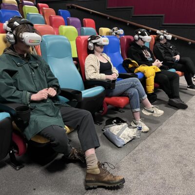StoryFutures Xperience audience using VR headsets